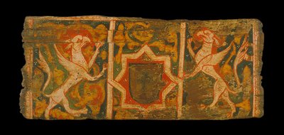 Overdækket loftspanel med våbenskjold og griffiner voldsomt af Unbekannt Unbekannt